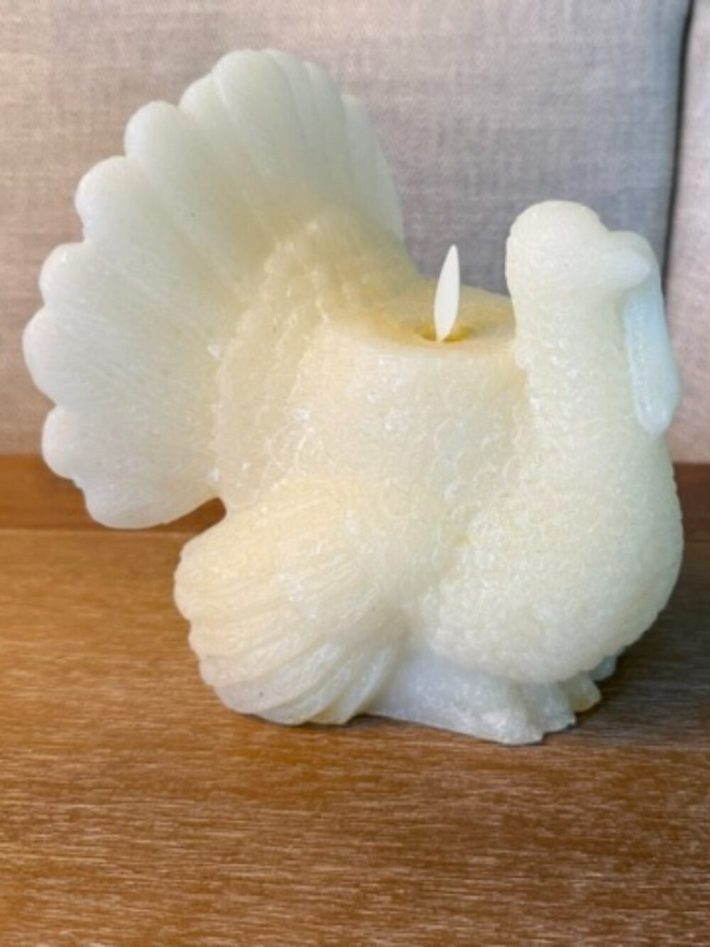 LUMINARA FLAMELESS LED TURKEY CANDLE-CREAM